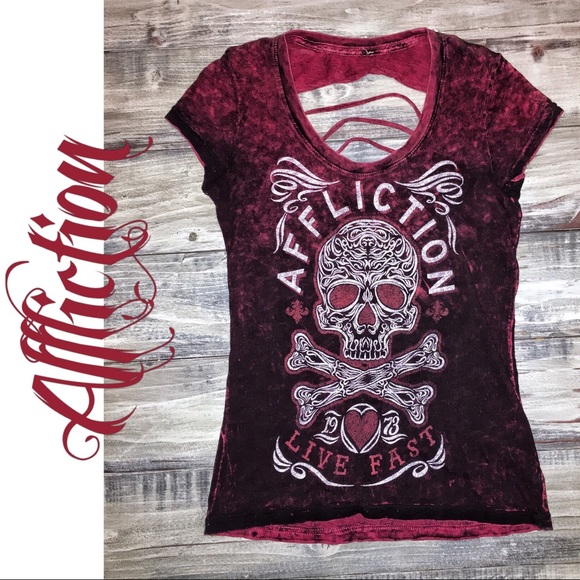 Affliction Open Back Tee - Picture 1 of 3